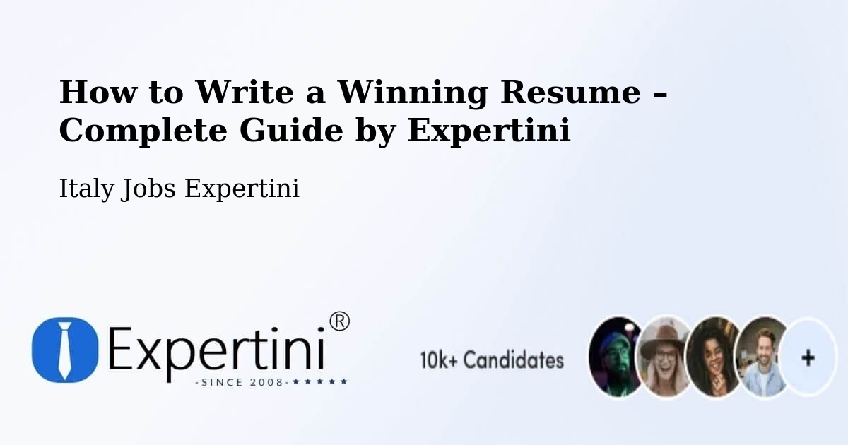 Resume Writing Guide for Job Seekers – Stia - Stia, Italy Jobs Expertini